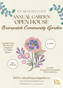 Annual Garden Open House: 22-Mar-2025